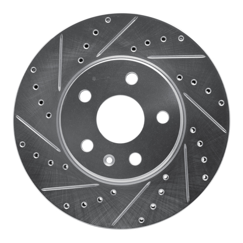 Picture of RNC Brake Rotor - Drill & Slot - R1 08-14 Cadillac CTS Front Left Drilled & Slotted Silver Brake Rotor rnc631-46025L