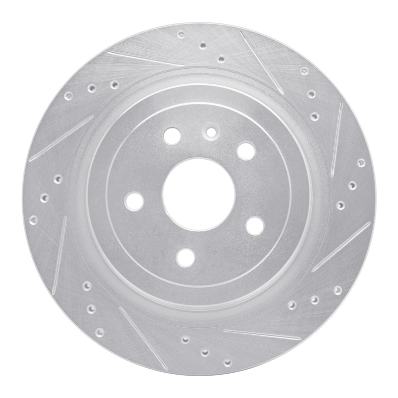 Picture of RNC Brake Rotor - Drill & Slot - R1 08-14 Cadillac CTS Rear Right Drilled & Slotted Silver Brake Rotor rnc631-46026R