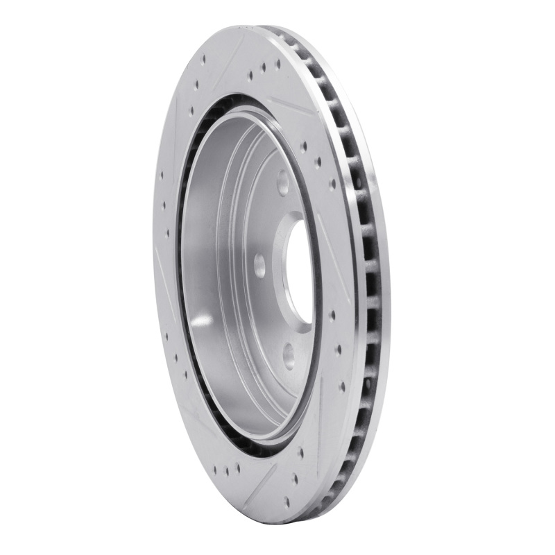 Picture of RNC Brake Rotor - Drill & Slot - R1 08-19 Cadillac CTS Rear Right Drilled & Slotted Silver Brake Rotor rnc631-46024R