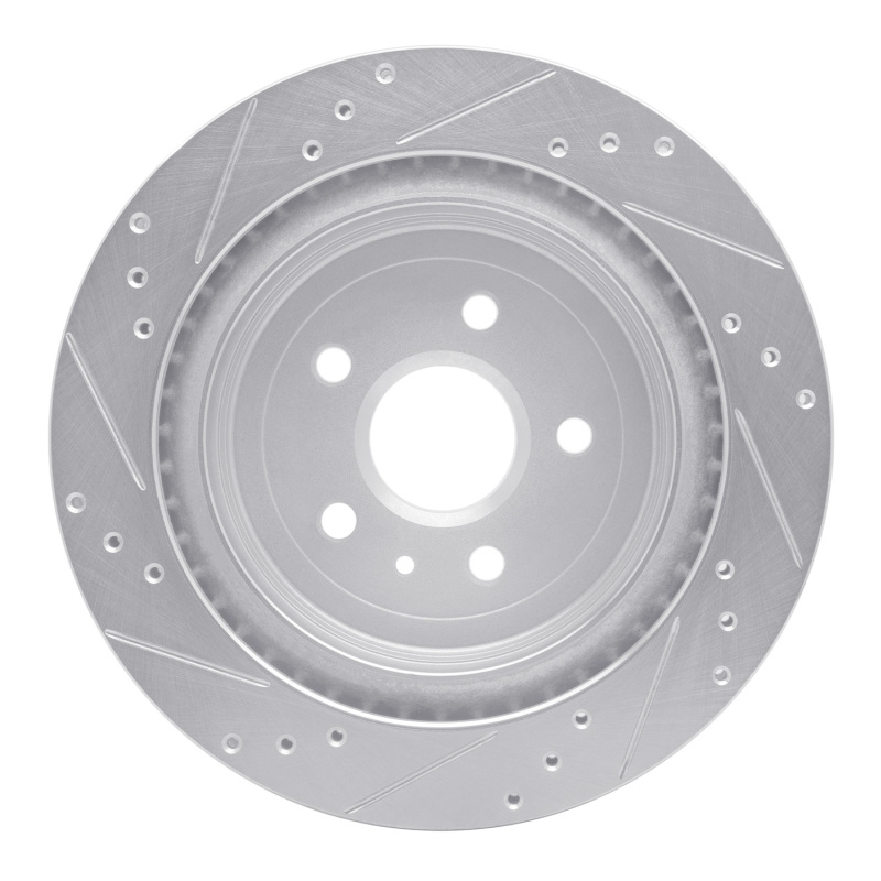 Picture of RNC Brake Rotor - Drill & Slot - R1 08-14 Cadillac CTS Rear Right Drilled & Slotted Silver Brake Rotor rnc631-46026R