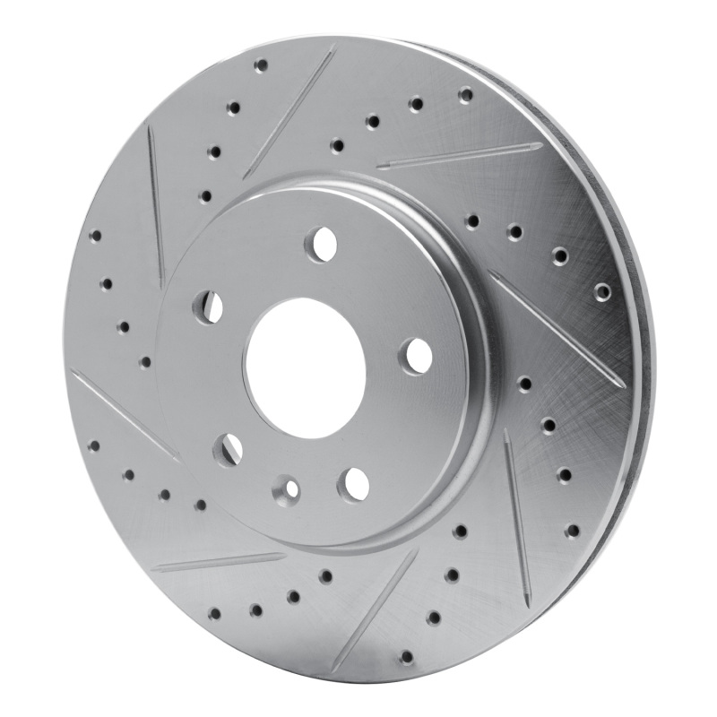 Picture of RNC Brake Rotor - Drill & Slot - R1 08-14 Cadillac CTS Front Left Drilled & Slotted Silver Brake Rotor rnc631-46025L