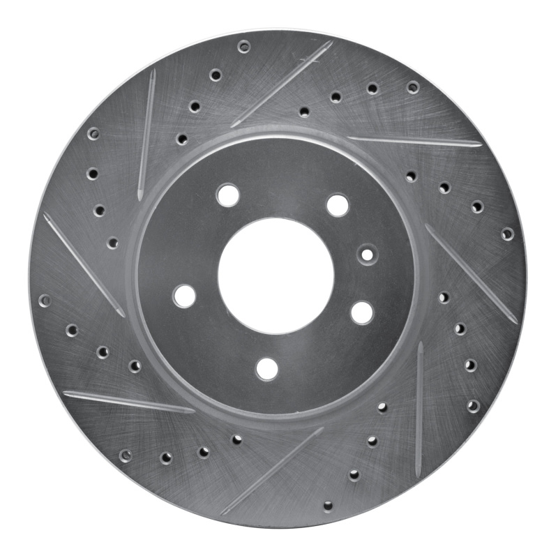 Picture of RNC Brake Rotor - Drill & Slot - R1 09-11 Cadillac STS Front Left Drilled & Slotted Silver Brake Rotor rnc631-46028L