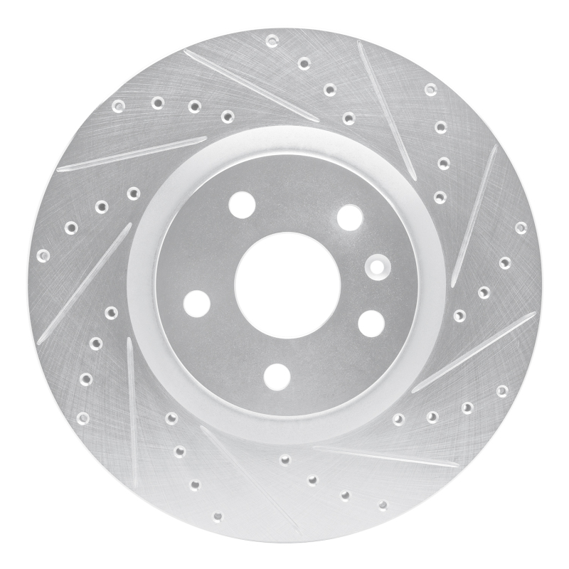Picture of RNC Brake Rotor - Drill & Slot - R1 08-17 Cadillac CTS Front Right Drilled & Slotted Silver Brake Rotor rnc631-46027R