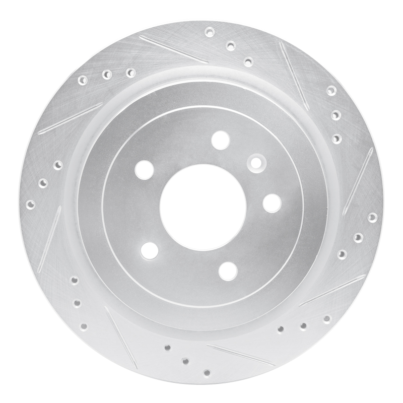 Picture of RNC Brake Rotor - Drill & Slot - R1 13-19 Cadillac ATS Rear Right Drilled & Slotted Silver Brake Rotor rnc631-46032R