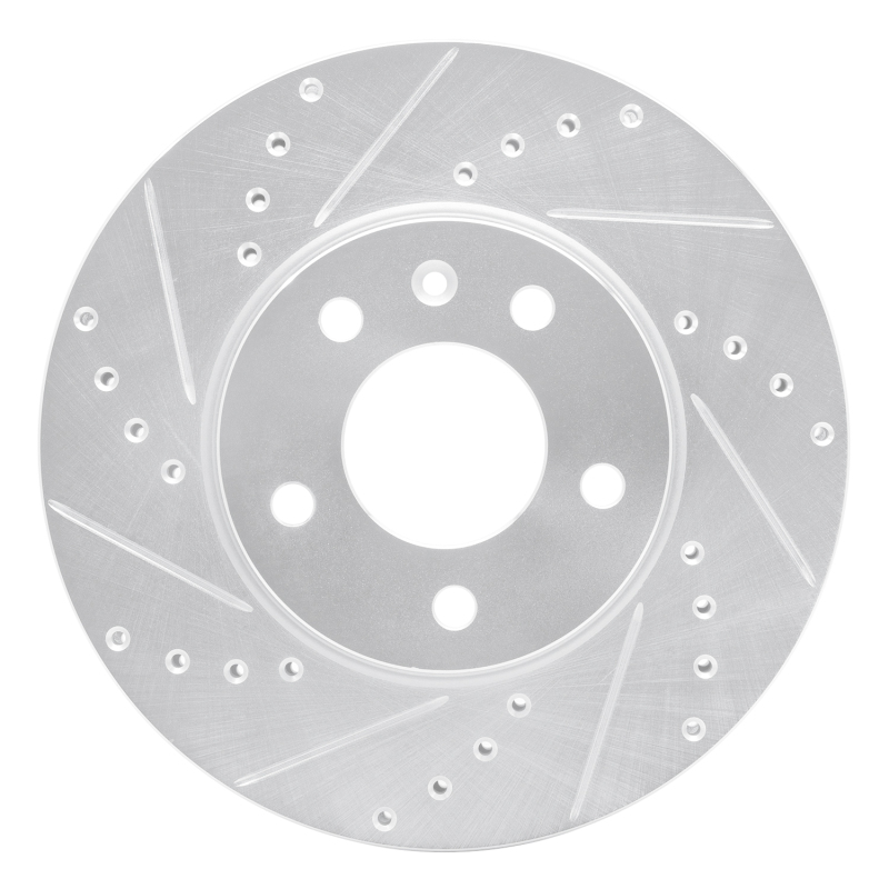 Picture of RNC Brake Rotor - Drill & Slot - R1 13-25 Cadillac ATS Front Left Drilled & Slotted Silver Brake Rotor rnc631-46033L