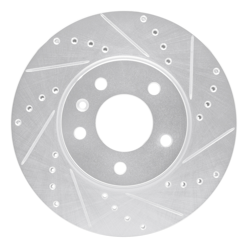 Picture of RNC Brake Rotor - Drill & Slot - R1 13-25 Cadillac ATS Front Right Drilled & Slotted Silver Brake Rotor rnc631-46033R