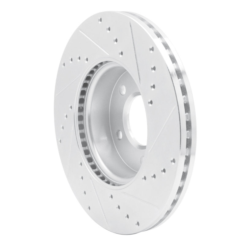 Picture of RNC Brake Rotor - Drill & Slot - R1 13-25 Cadillac ATS Front Left Drilled & Slotted Silver Brake Rotor rnc631-46033L