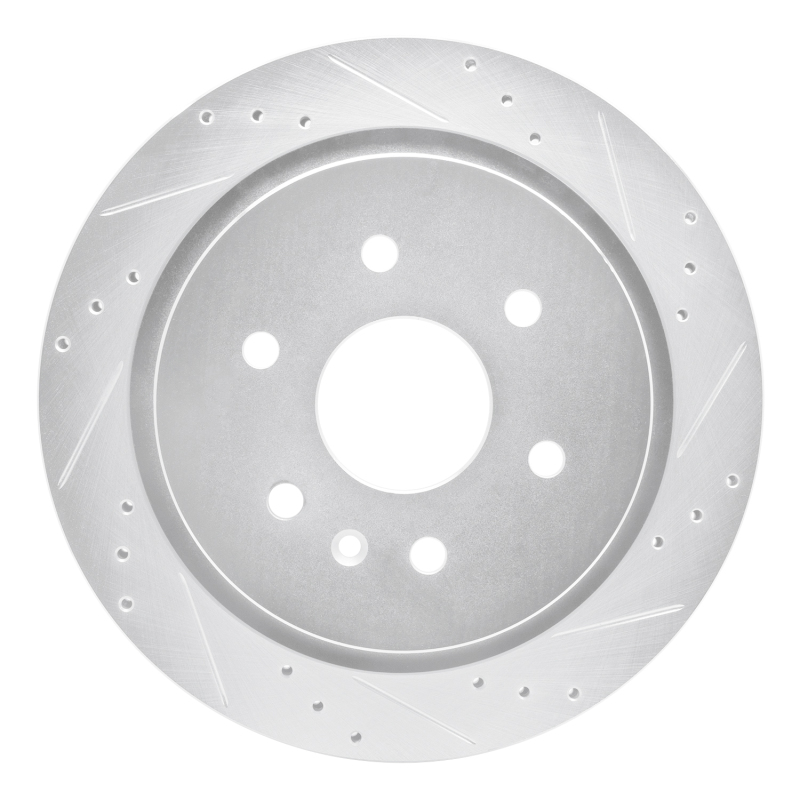 Picture of RNC Brake Rotor - Drill & Slot - R1 13-19 Cadillac XTS Rear Right Drilled & Slotted Silver Brake Rotor rnc631-46034R