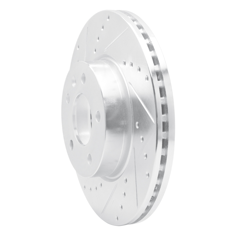 Picture of RNC Brake Rotor - Drill & Slot - R1 13-25 Cadillac ATS Front Left Drilled & Slotted Silver Brake Rotor rnc631-46033L