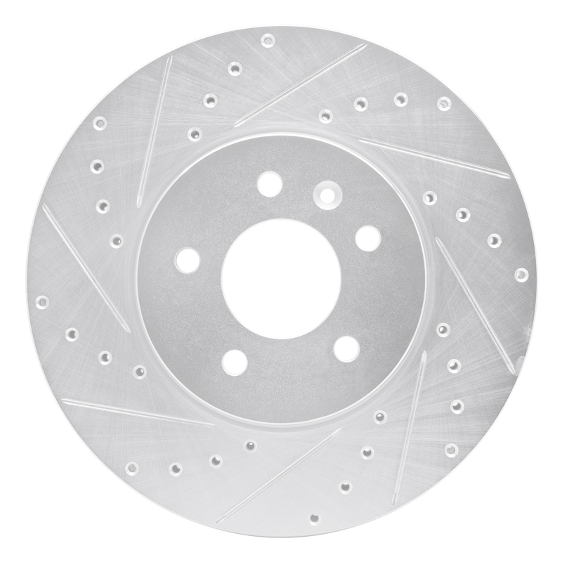 Picture of RNC Brake Rotor - Drill & Slot - R1 13-25 Cadillac ATS Front Left Drilled & Slotted Silver Brake Rotor rnc631-46035L