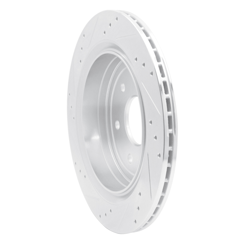 Picture of RNC Brake Rotor - Drill & Slot - R1 13-19 Cadillac XTS Rear Right Drilled & Slotted Silver Brake Rotor rnc631-46034R