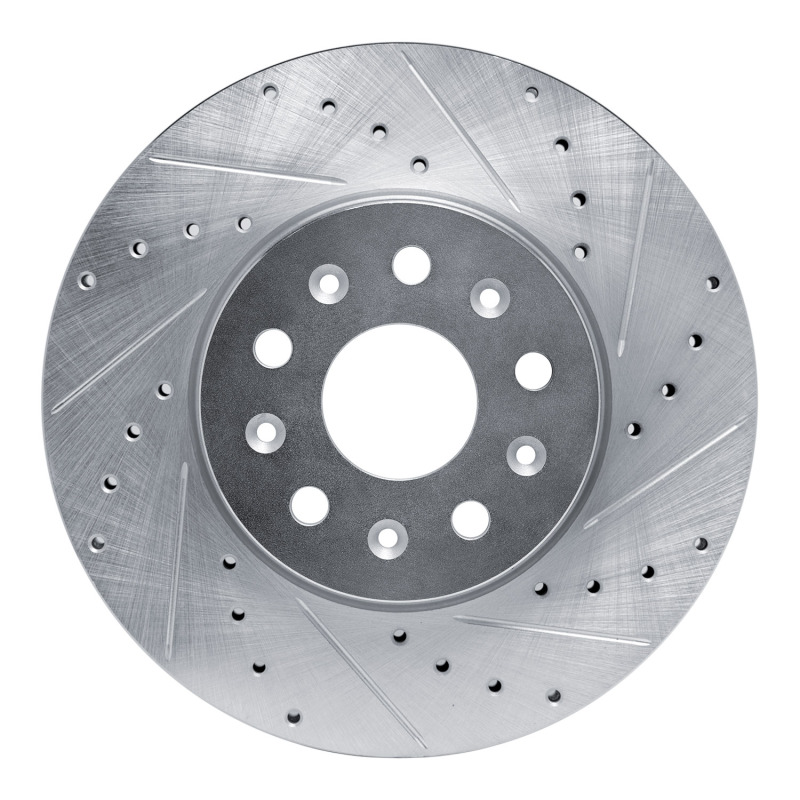 Picture of RNC Brake Rotor - Drill & Slot - R1 14-20 Cadillac CT6 Front Right Drilled & Slotted Silver Brake Rotor rnc631-46038R