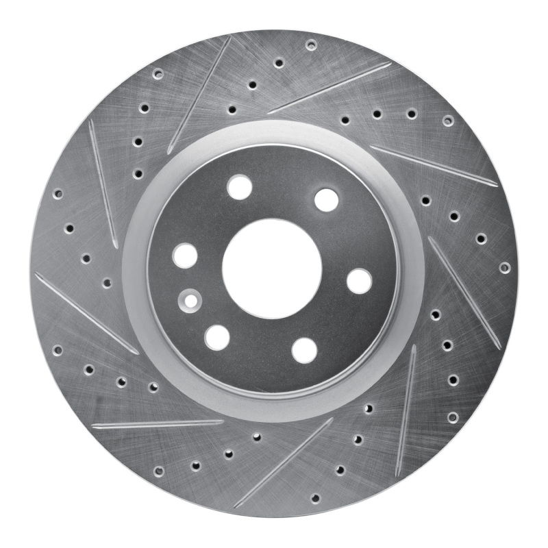 Picture of RNC Brake Rotor - Drill & Slot - R1 10-16 Cadillac SRX Front Left Drilled & Slotted Silver Brake Rotor rnc631-46046L