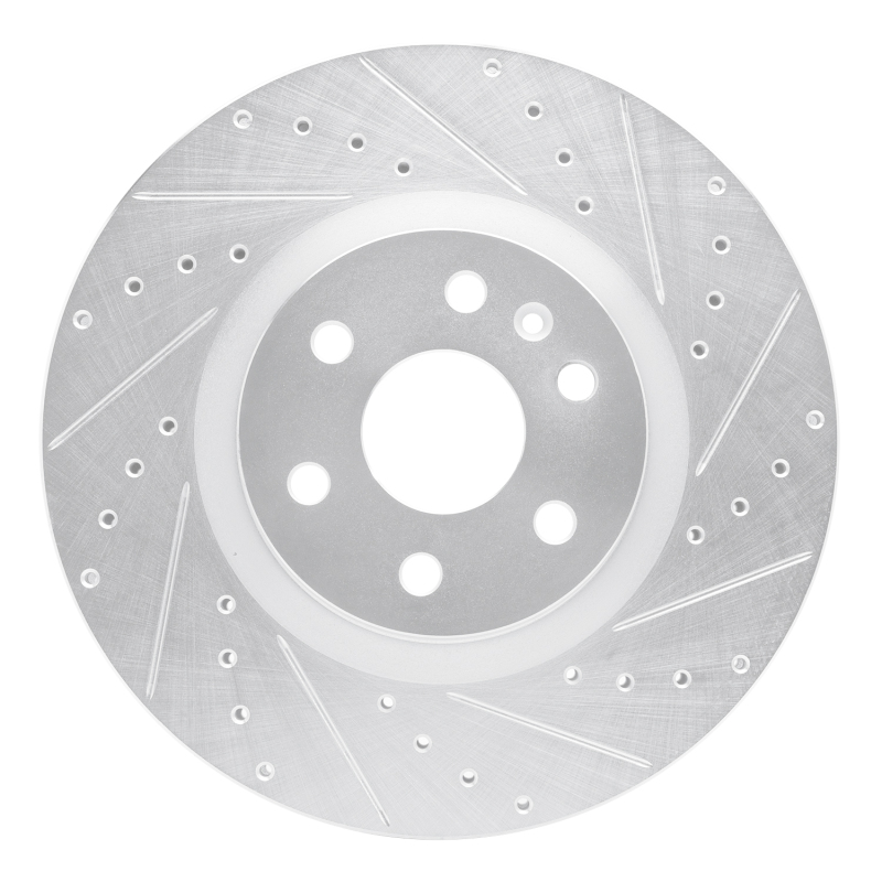 Picture of RNC Brake Rotor - Drill & Slot - R1 10-16 Cadillac SRX Front Right Drilled & Slotted Silver Brake Rotor rnc631-46046R