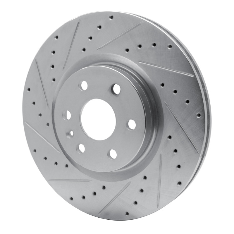 Picture of RNC Brake Rotor - Drill & Slot - R1 10-16 Cadillac SRX Front Left Drilled & Slotted Silver Brake Rotor rnc631-46046L