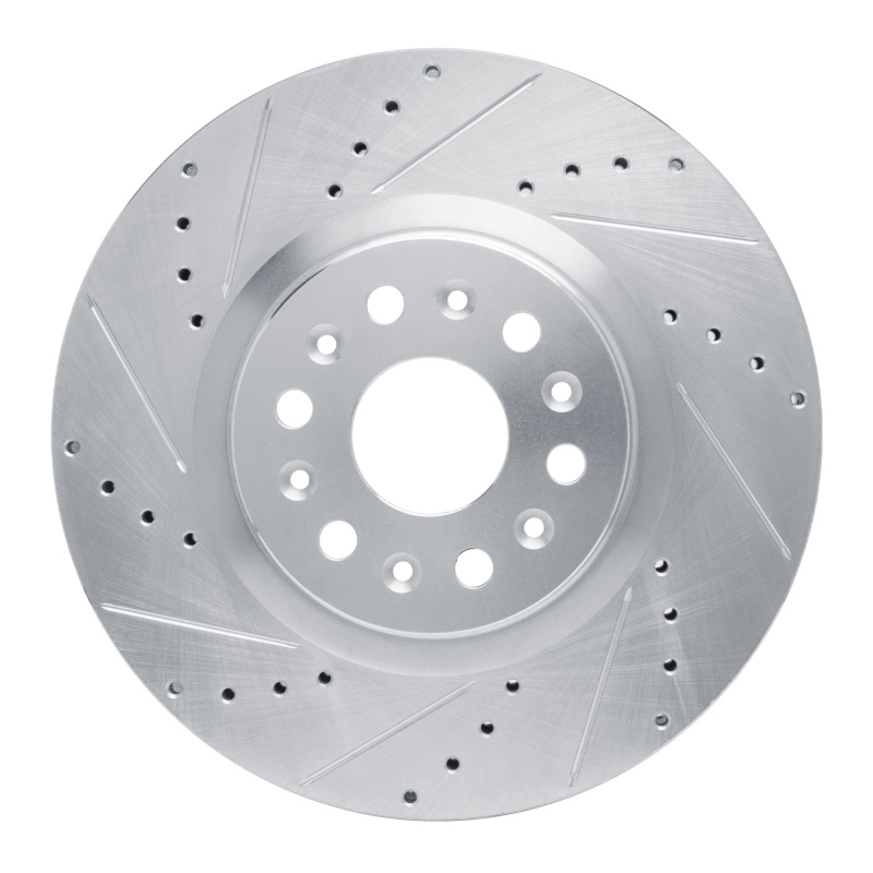 Picture of RNC Brake Rotor - Drill & Slot - R1 17-25 Buick Enclave Front Left Drilled & Slotted Silver Brake Rotor rnc631-46047L