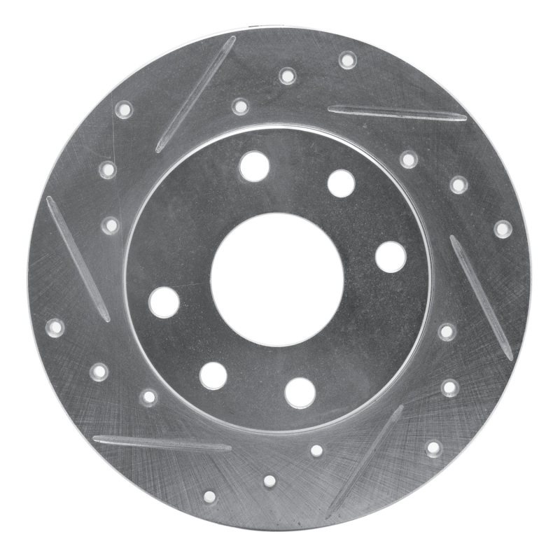 Picture of RNC Brake Rotor - Drill & Slot - R1 85-89 Chevrolet SPECTRUM Front Left Drilled & Slotted Silver Brake Rotor rnc631-47001L