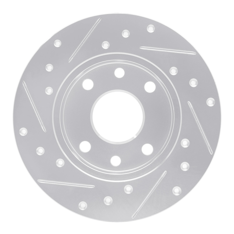 Picture of RNC Brake Rotor - Drill & Slot - R1 85-89 Chevrolet SPECTRUM Front Right Drilled & Slotted Silver Brake Rotor rnc631-47001R