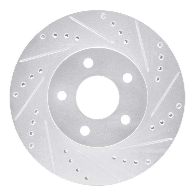 Picture of RNC Brake Rotor - Drill & Slot - R1 07-10 Chevrolet COBALT Front Right Drilled & Slotted Silver Brake Rotor rnc631-47036R