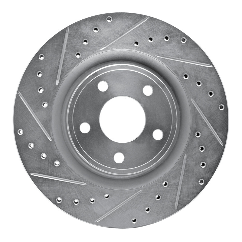 Picture of RNC Brake Rotor - Drill & Slot - R1 07-10 Chevrolet COBALT Front Left Drilled & Slotted Silver Brake Rotor rnc631-47037L