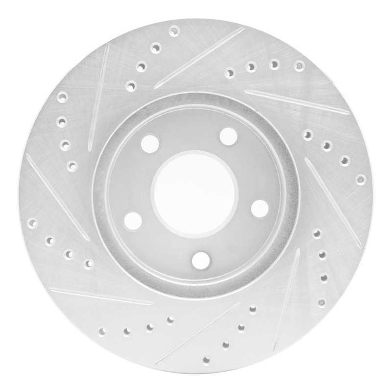Picture of RNC Brake Rotor - Drill & Slot - R1 07-10 Chevrolet COBALT Front Right Drilled & Slotted Silver Brake Rotor rnc631-47036R