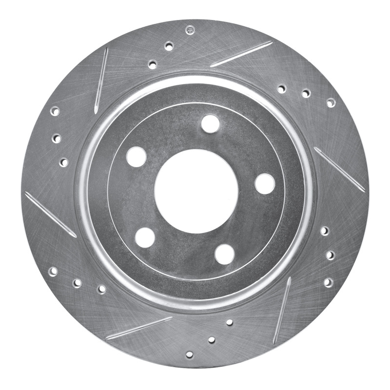 Picture of RNC Brake Rotor - Drill & Slot - R1 08-10 Chevrolet COBALT Rear Left Drilled & Slotted Silver Brake Rotor rnc631-47038L