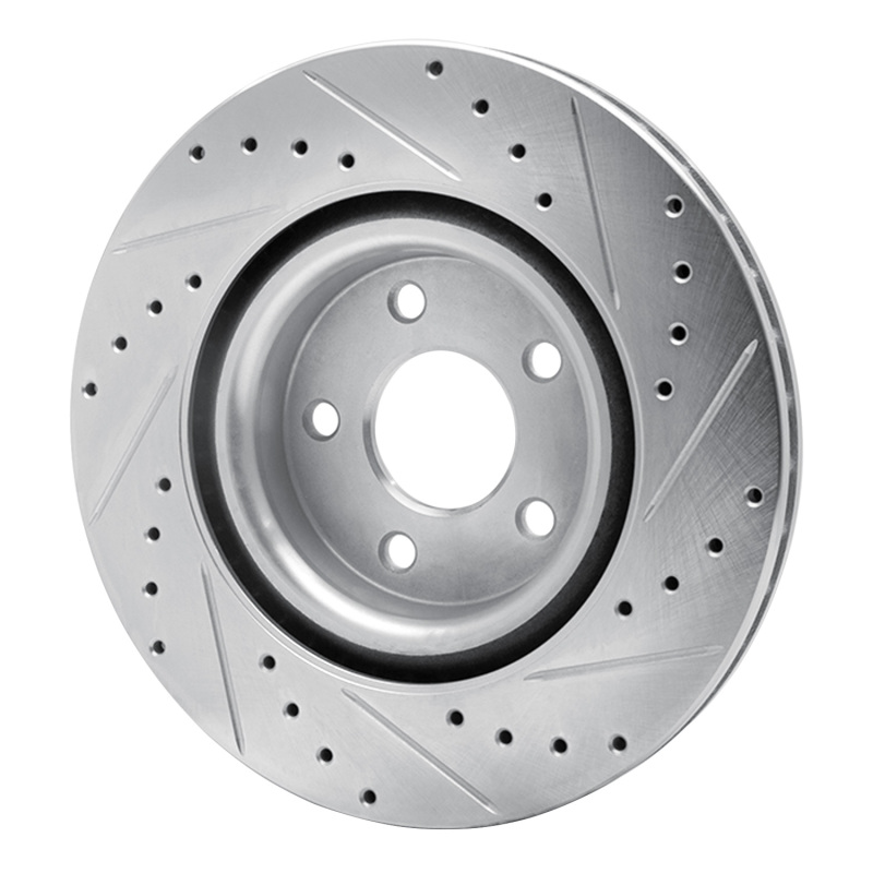 Picture of RNC Brake Rotor - Drill & Slot - R1 07-10 Chevrolet COBALT Front Left Drilled & Slotted Silver Brake Rotor rnc631-47037L