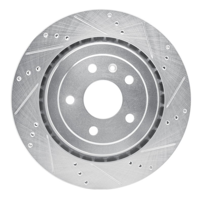 Picture of RNC Brake Rotor - Drill & Slot - R1 14-19 Chevrolet Corvette Rear Right Drilled & Slotted Silver Brake Rotor rnc631-47047R