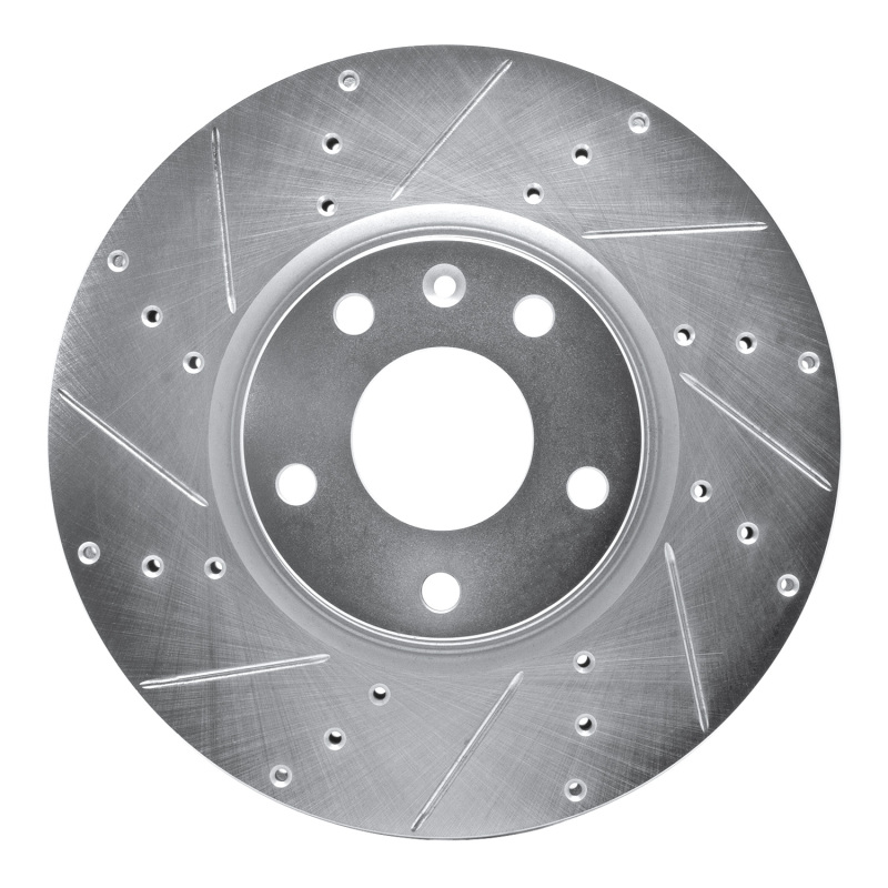 Picture of RNC Brake Rotor - Drill & Slot - R1 14-19 Chevrolet Corvette Front Left Drilled & Slotted Silver Brake Rotor rnc631-47050L