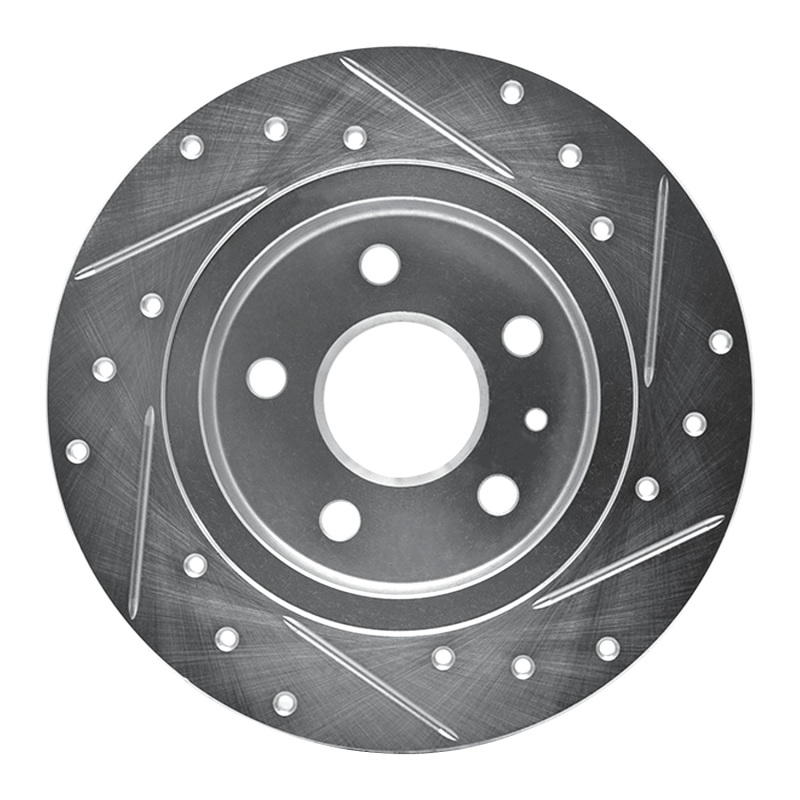 Picture of RNC Brake Rotor - Drill & Slot - R1 16-23 Chevrolet BOLT EV Rear Left Drilled & Slotted Silver Brake Rotor rnc631-47052L