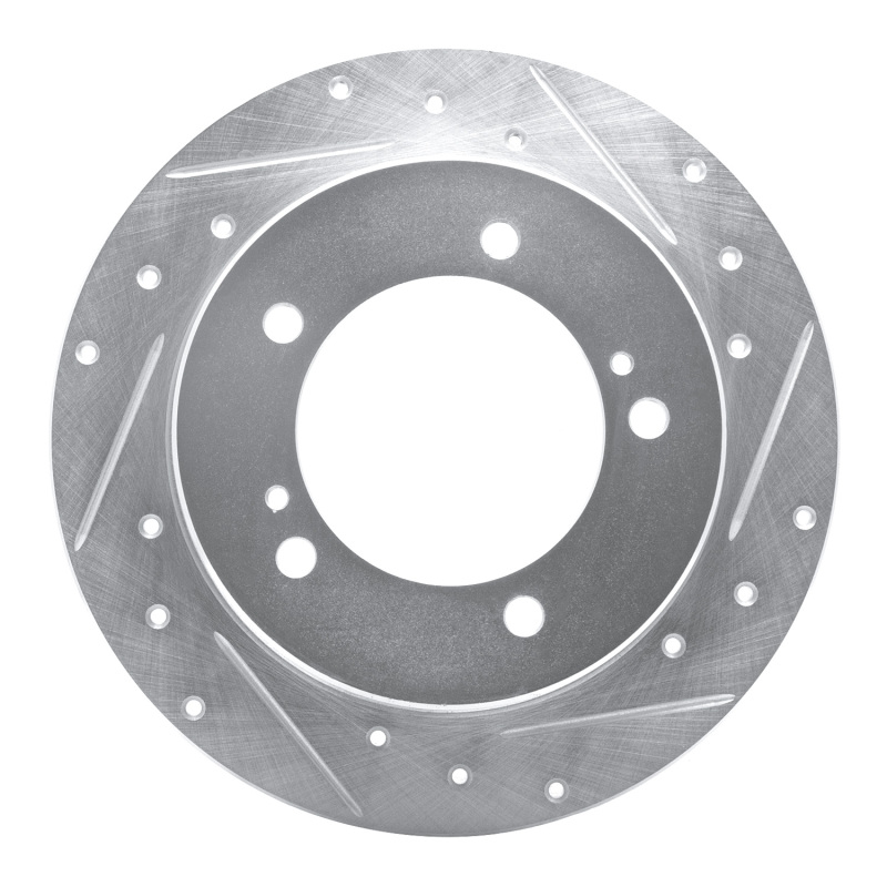 Picture of RNC Brake Rotor - Drill & Slot - R1 83-98 Chevrolet Tracker Front Left Drilled & Slotted Silver Brake Rotor rnc631-47058L