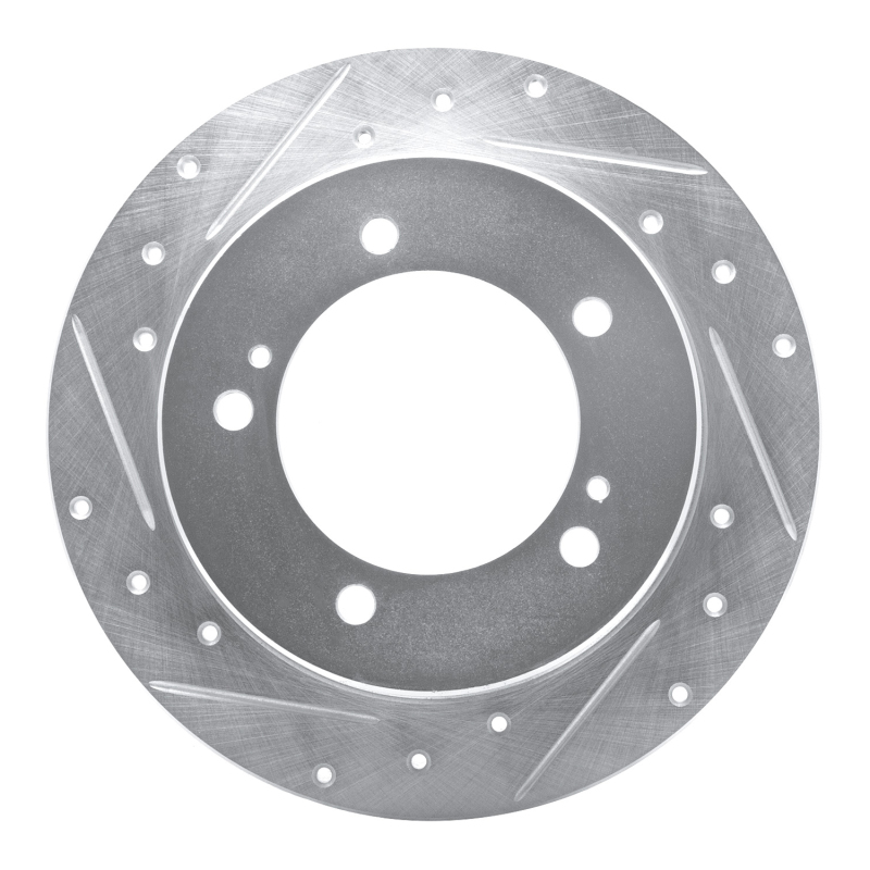 Picture of RNC Brake Rotor - Drill & Slot - R1 83-98 Chevrolet Tracker Front Right Drilled & Slotted Silver Brake Rotor rnc631-47058R