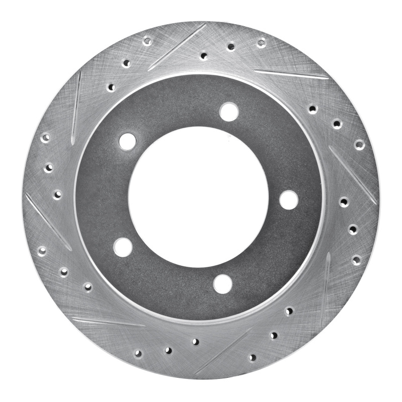Picture of RNC Brake Rotor - Drill & Slot - R1 91-98 Chevrolet Tracker Front Left Drilled & Slotted Silver Brake Rotor rnc631-47059L
