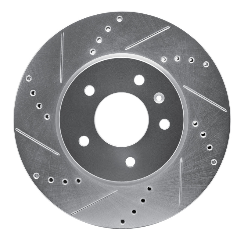 Picture of RNC Brake Rotor - Drill & Slot - R1 07-15 Chevrolet CAPTIVA Front Left Drilled & Slotted Silver Brake Rotor rnc631-47070L