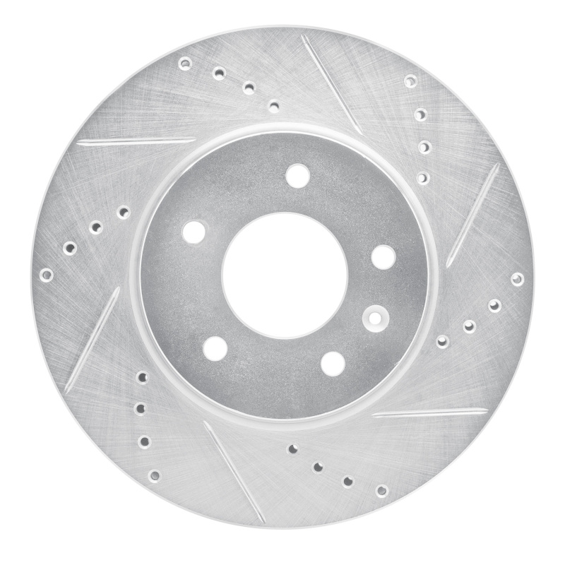 Picture of RNC Brake Rotor - Drill & Slot - R1 07-15 Chevrolet Equinox Front Right Drilled & Slotted Silver Brake Rotor rnc631-47070R
