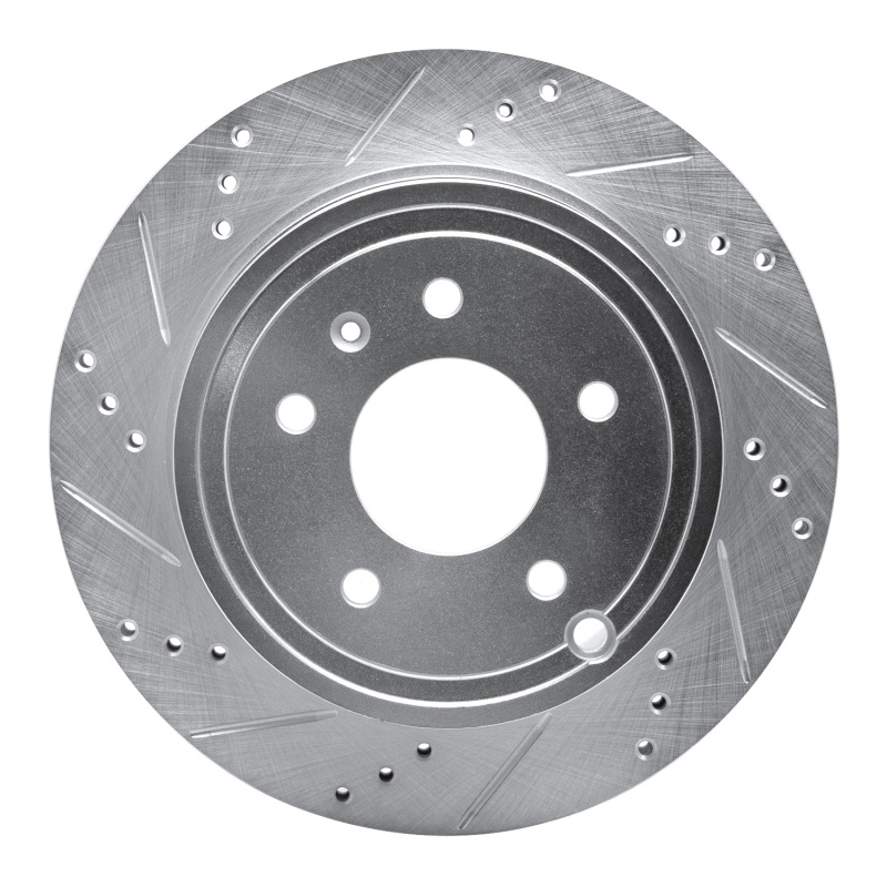 Picture of RNC Brake Rotor - Drill & Slot - R1 07-15 Chevrolet CAPTIVA Rear Left Drilled & Slotted Silver Brake Rotor rnc631-47071L