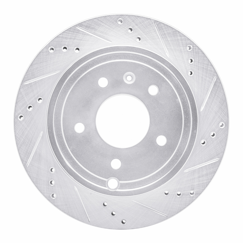 Picture of RNC Brake Rotor - Drill & Slot - R1 07-15 Chevrolet CAPTIVA Rear Right Drilled & Slotted Silver Brake Rotor rnc631-47071R