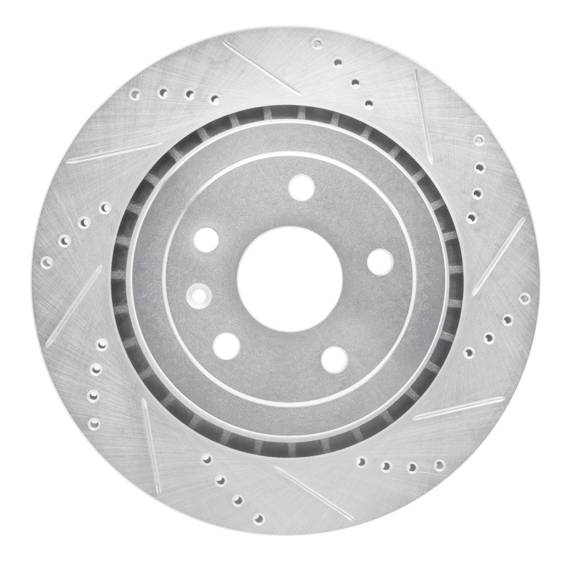 Picture of RNC Brake Rotor - Drill & Slot - R1 16-24 Cadillac ATS Rear Right Drilled & Slotted Silver Brake Rotor rnc631-47074R