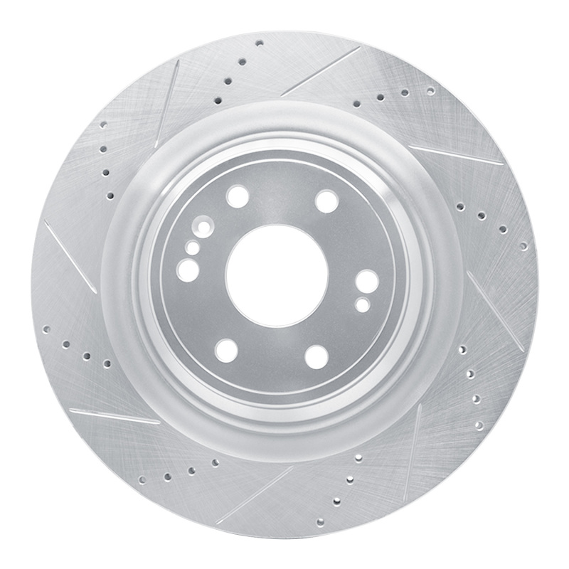 Picture of RNC Brake Rotor - Drill & Slot - R1 14-20 Cadillac Escalade ESV Front Left Drilled & Slotted Silver Brake Rotor rnc631-47079L