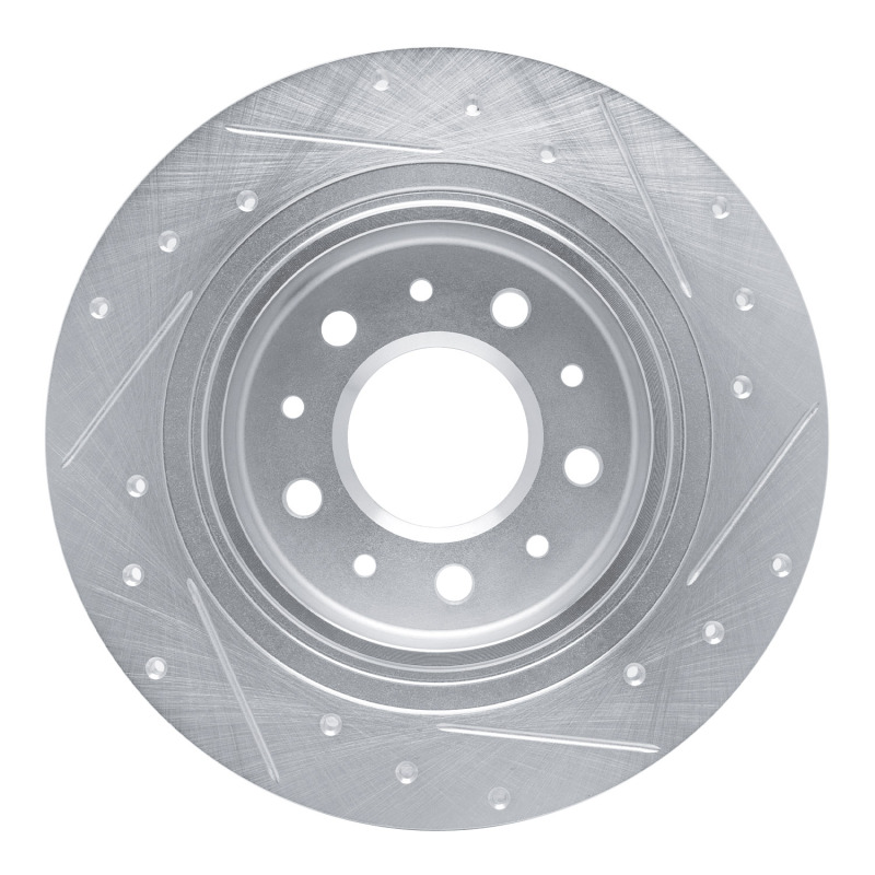 Picture of RNC Brake Rotor - Drill & Slot - R1 16-25 Buick LaCrosse Rear Left Drilled & Slotted Silver Brake Rotor rnc631-47075L