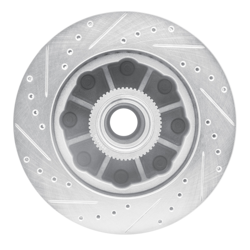 Picture of RNC Brake Rotor - Drill & Slot - R1 01-02 Chevrolet Express 3500 Front Right Drilled & Slotted Silver Brake Rotor rnc631-48042R