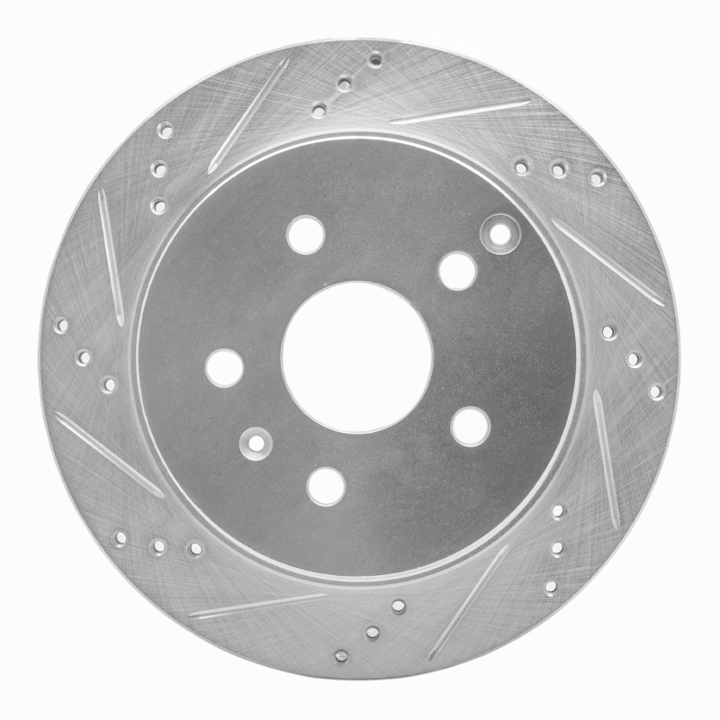 Picture of RNC Brake Rotor - Drill & Slot - R1 10-17 Chevrolet Equinox Rear Left Drilled & Slotted Silver Brake Rotor rnc631-48058L