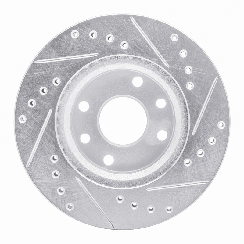 Picture of RNC Brake Rotor - Drill & Slot - R1 90-93 Asuna SUNFIRE Front Left Drilled & Slotted Silver Brake Rotor rnc631-50000L