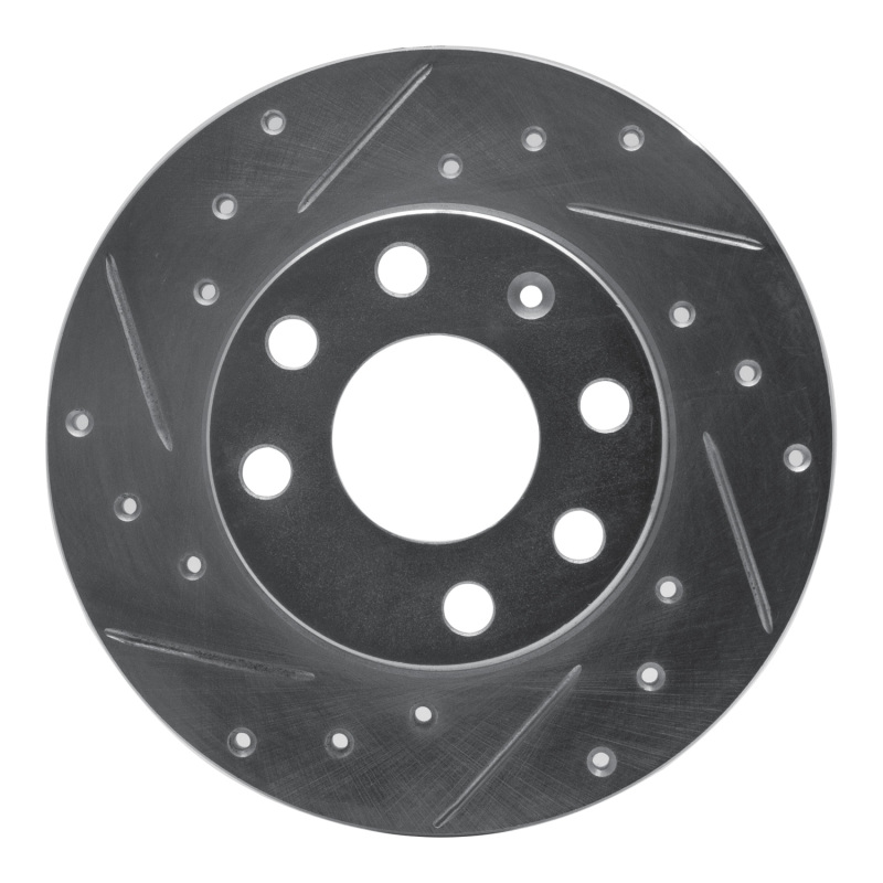 Picture of RNC Brake Rotor - Drill & Slot - R1 88-89 Pontiac LeMans Front Left Drilled & Slotted Silver Brake Rotor rnc631-52000L
