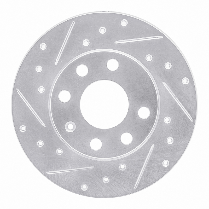 Picture of RNC Brake Rotor - Drill & Slot - R1 88-89 Pontiac LeMans Front Right Drilled & Slotted Silver Brake Rotor rnc631-52000R