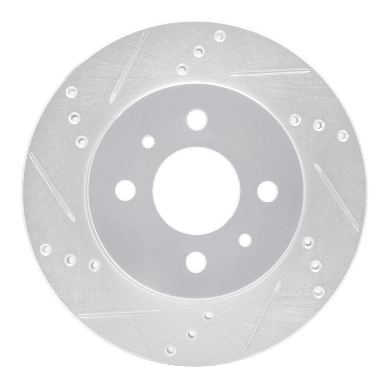Picture of RNC Brake Rotor - Drill & Slot - R1 91-02 Saturn SC Front Left Drilled & Slotted Silver Brake Rotor rnc631-53001L