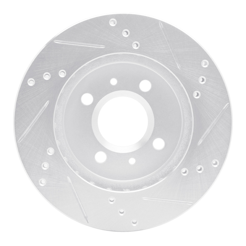 Picture of RNC Brake Rotor - Drill & Slot - R1 91-02 Saturn SC Front Left Drilled & Slotted Silver Brake Rotor rnc631-53001L