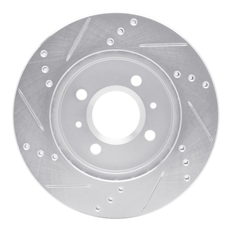 Picture of RNC Brake Rotor - Drill & Slot - R1 91-02 Saturn SC Front Right Drilled & Slotted Silver Brake Rotor rnc631-53001R