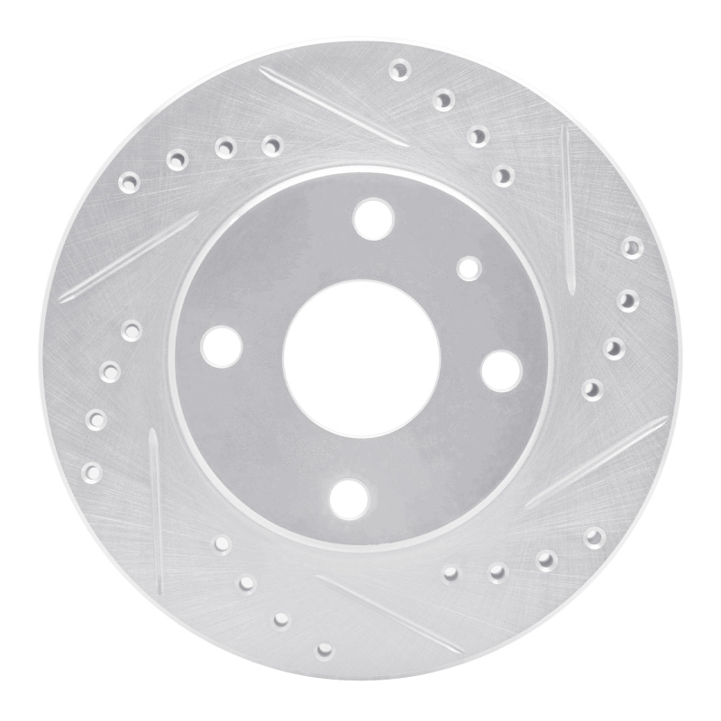 Picture of RNC Brake Rotor - Drill & Slot - R1 90-01 Ford Escort Front Right Drilled & Slotted Silver Brake Rotor rnc631-54001R