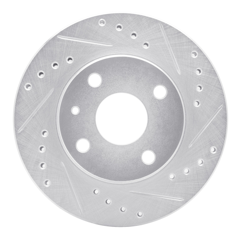 Picture of RNC Brake Rotor - Drill & Slot - R1 90-01 Ford Escort Front Left Drilled & Slotted Silver Brake Rotor rnc631-54001L